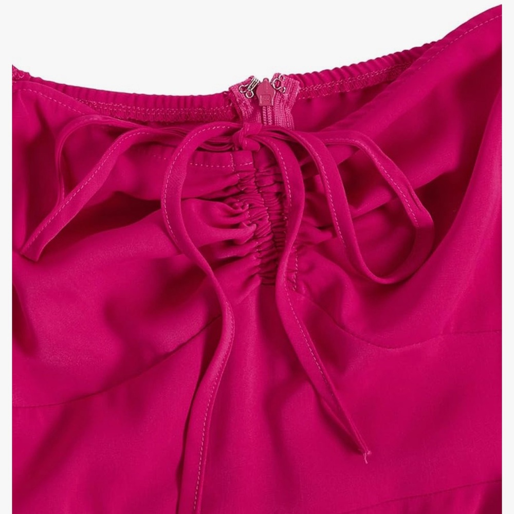 Hot Pink Spring & Summer Dress with Bow Detail - Picture 3 of 11
